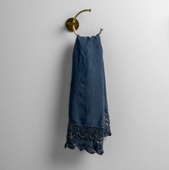Mattine Guest Towel from Bella Notte Linens in the color Midnight.