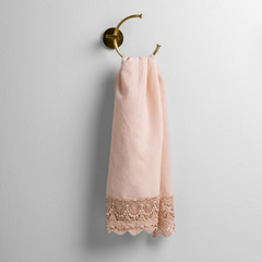 Mattine Guest Towel from Bella Notte Linens in the color Pearl.