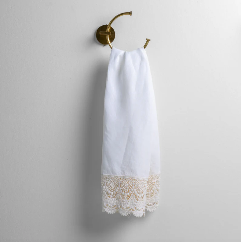 Mattine Guest Towel from Bella Notte Linens in the color White.