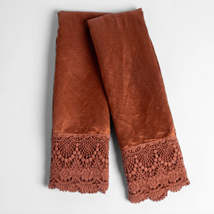 Paloma Pillowcase with Mattine Lace from Bella Notte Linens in the color Autumn.