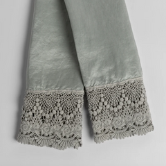 Paloma Pillowcase with Mattine Lace from Bella Notte Linens in the color Cloud.