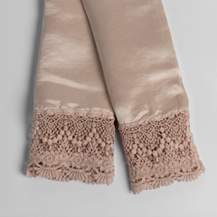 Paloma Pillowcase with Mattine Lace from Bella Notte Linens in the color Pearl.