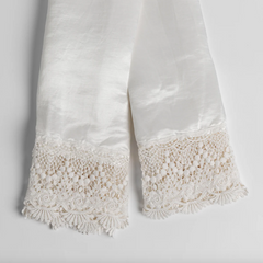 Paloma Pillowcase with Mattine Lace from Bella Notte Linens in the color White.