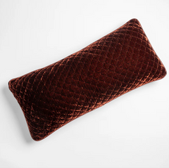 Silk Velvet Quilted Lumbar Pillow from Bella Notte Linens in the color Autumn.