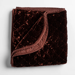 Silk Velvet Quilted Throw Blanket from Bella Notte Linens in the color Autumn.