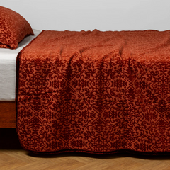 Vienna Coverlet from Bella Notte Linens in the color Autumn.