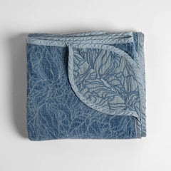 Georgia Throw Blanket in Tahoe Blue from Bella Notte Linens.