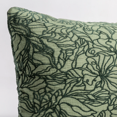 Georgia Lumbar Pillow from Bella Notte Linens in the color Juniper.