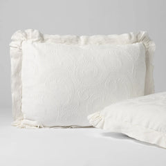 Marisette Deluxe Sham from Bella Notte Linens in the color Winter White.