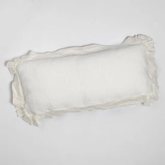 Marisette Lumbar Pillow from Bella Notte Linens in the color Winter White.