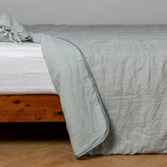 Ines Bedspread from Bella Notte Linens in the color Eucalyptus.