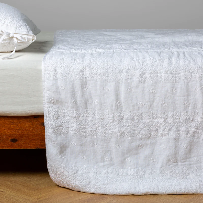 Ines King Bedspread in White from Bella Notte Linens