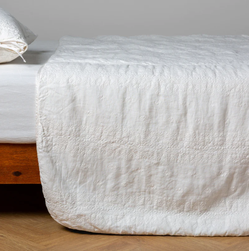Ines King Bedspread in Winter White from Bella Notte Linens