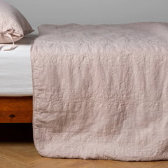 Ines Bedspread from Bella Notte Linens in the color Pearl.