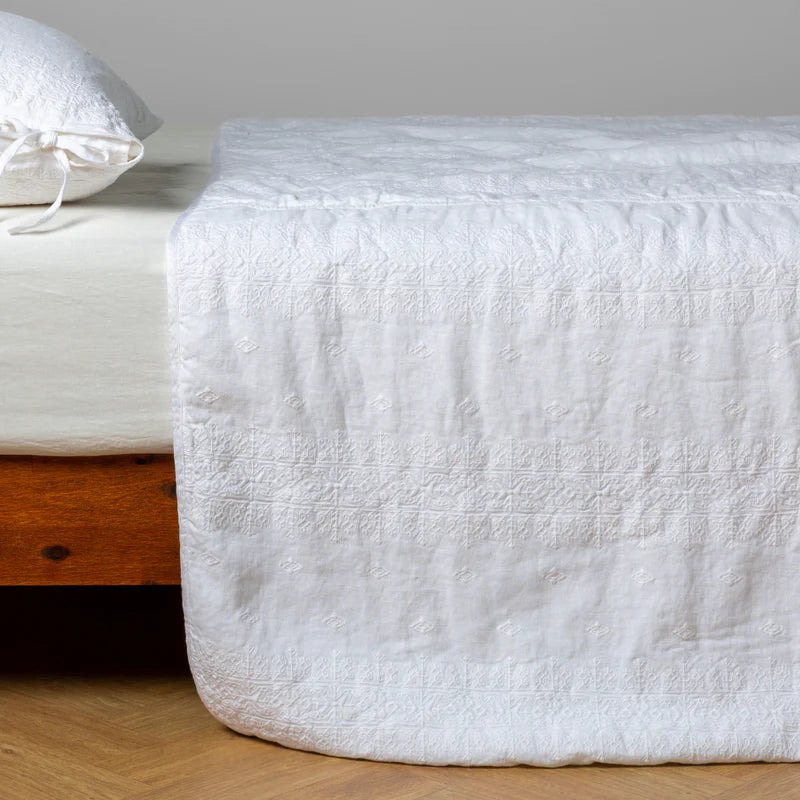 Ines Bedspread from Bella Notte Linens in the color White.