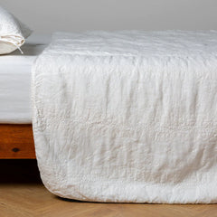 Ines Bedspread from Bella Notte Linens in the color Winter White.