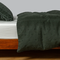 Ines Duvet from Bella Notte Linens in the color Juniper.