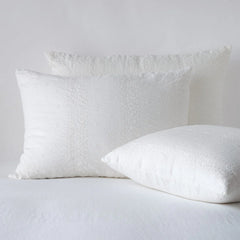 Ines King Shams from Bella Notte Linens in the color Winter White.
