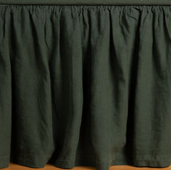 Linen Bed Skirt from Bella Notte Linens in the color Juniper.