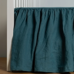 Linen Crib Skirt from Bella Notte Linens in the color Cenote.