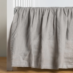 Linen Crib Skirt from Bella Notte Linens in the color Cloud.