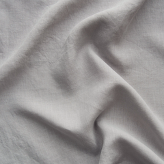 Linen Crib Skirt from Bella Notte Linens in the color Fog.