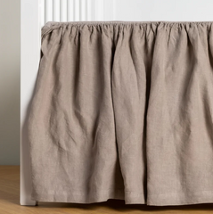 Linen Crib Skirt from Bella Notte Linens in the color Fog.