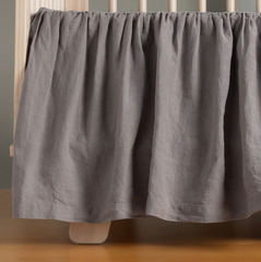 Linen Crib Skirt from Bella Notte Linens in the color French Lavender.