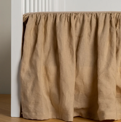 Linen Crib Skirt from Bella Notte Linens in the color Honeycomb.