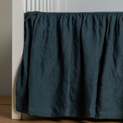 Linen Crib Skirt from Bella Notte Linens in the color Midnight.