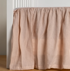 Linen Crib Skirt from Bella Notte Linens in the color Pearl.