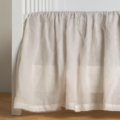 Linen Crib Skirt from Bella Notte Linens in the color Winter White.