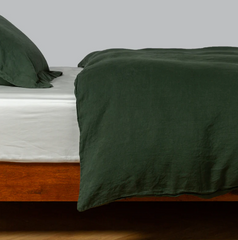Linen Duvet from Bella Notte Linens in the color Juniper.