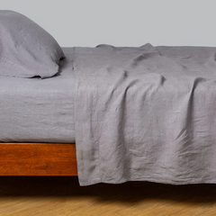 Linen Flat Sheet from Bella Notte Linens in the color French Lavender.