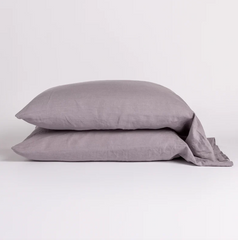 Linen pillowcases from Bella Notte Linens in the color French Lavender.