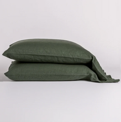 Linen pillowcases from Bella Notte Linens in the color Juniper.