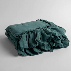 Linen Whisper Baby Blanket from Bella Notte Linens in the color Cenote.