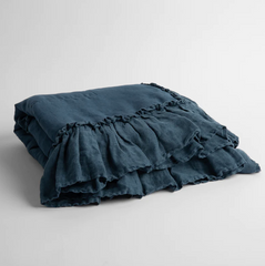 Linen Whisper Baby Blanket from Bella Notte Linens in the color Midnight.