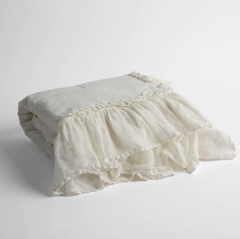 Linen Whisper Baby Blanket from Bella Notte Linens in the color Winter White.