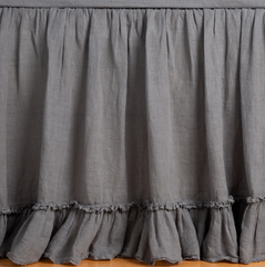 Linen Whisper Bed Skirt in French Lavender from Bella Notte Linens