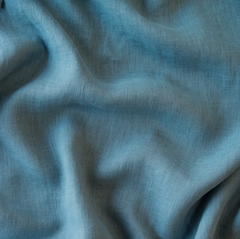 Linen Whisper Crib Skirt from Bella Notte Linens in the color Cenote.