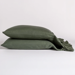 Linen Whisper Pillowcases from Bella Notte Linens in the color Juniper.