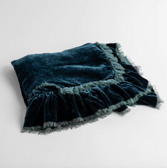 Loulah Baby Blanket from Bella Notte Linens in the color Cenote.