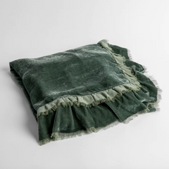 Loulah Baby Blanket from Bella Notte Linens in the color Eucalyptus.