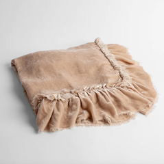 Loulah Baby Blanket from Bella Notte Linens in the color Pearl.