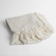 Loulah Baby Blanket from Bella Notte Linens in the color Winter White.