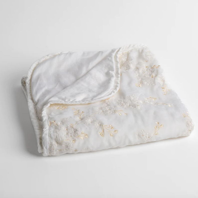 Lynette Baby Blanket from Bella Notte Linens in the color White.