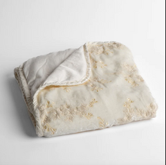 Lynette Baby Blanket from Bella Notte Linens in the color Winter White.
