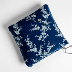 Lynette 18x18 Throw Pillow from Bella Notte Linens in the color Tahoe Blue. 