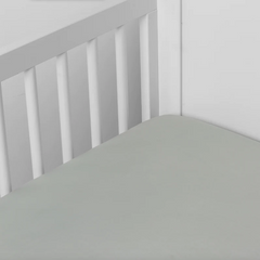 Madera Luxe Crib Sheet from Bella Notte Linens in the color Eucalyptus.